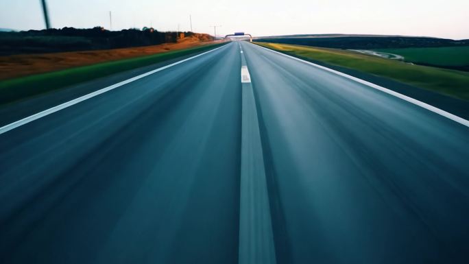 公路马路道路路面速度感 第一人称视角