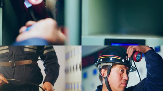 矿工穿戴下井装备