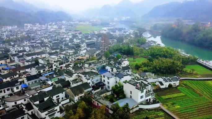 安徽龙川景区航拍大景