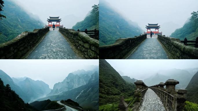 梅关古道山间石砌步道风景