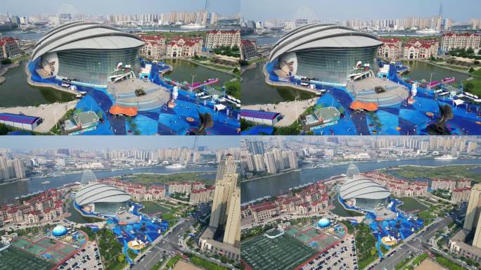 天津极地海洋公园外景航拍