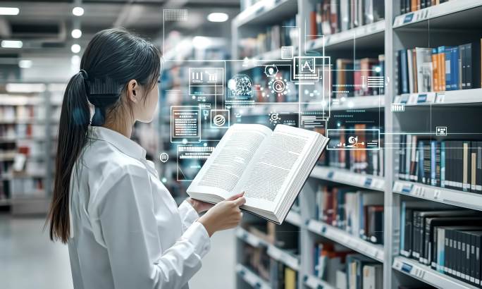 图书馆研究生查阅书籍hud
