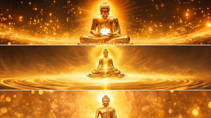 4k宽屏佛光普照佛像佛祖