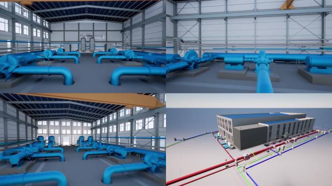 换热站BIM视频 三维漫游 三维3d动画