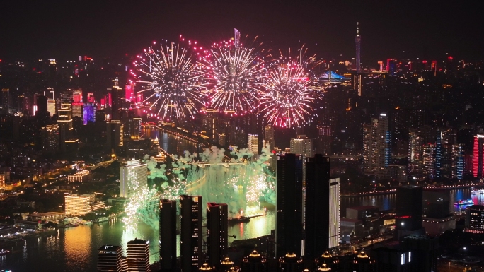 2025广州白鹅潭新年烟花汇演