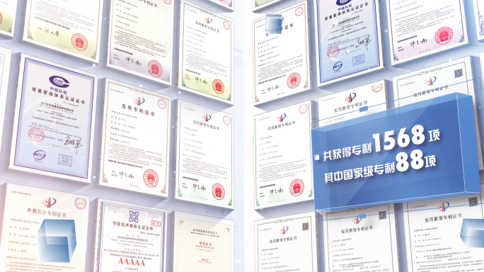 【无插件】简约证书奖项展示ae 模版