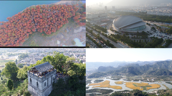 台州临海航拍 山水