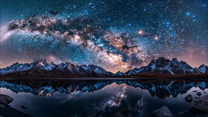 星空延时星云夜空星轨延时星空背景ai素材