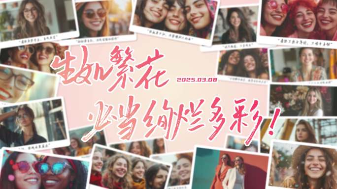 妇女节片头相册图文汇聚照片墙展示