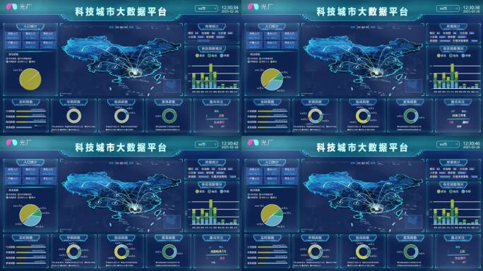 科技城市大数据可视化平台界面