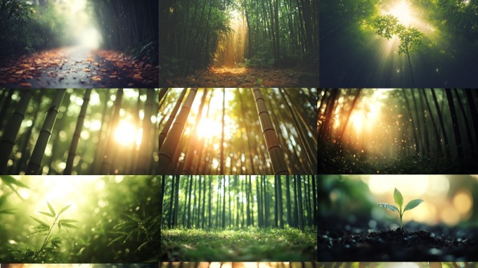 4K春日雨后竹林春笋生长势如破竹