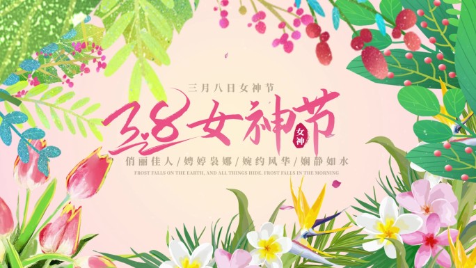三八妇女节女神节节日片头AE模板