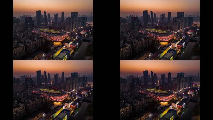 武汉城市夜景航拍