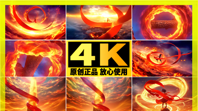 【精品】烈焰红绸飞舞混天绫神话哪吒2闹海
