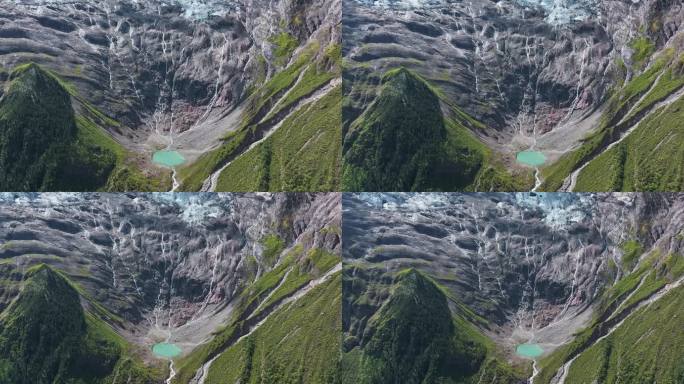 云南雨崩景区冰湖航拍