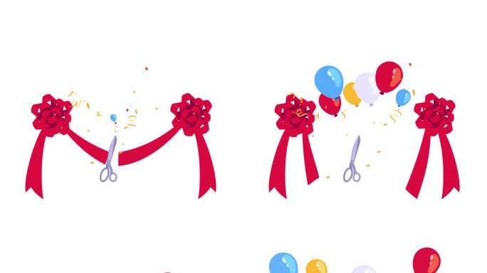 开业剪彩带，店庆活动mg动画工程