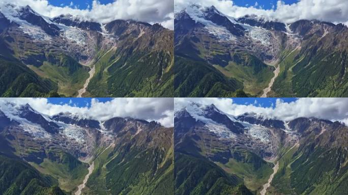 云南雨崩景区冰湖航拍