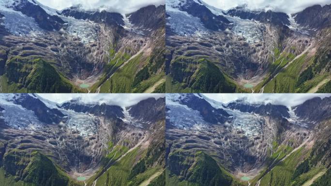 云南雨崩景区冰湖航拍