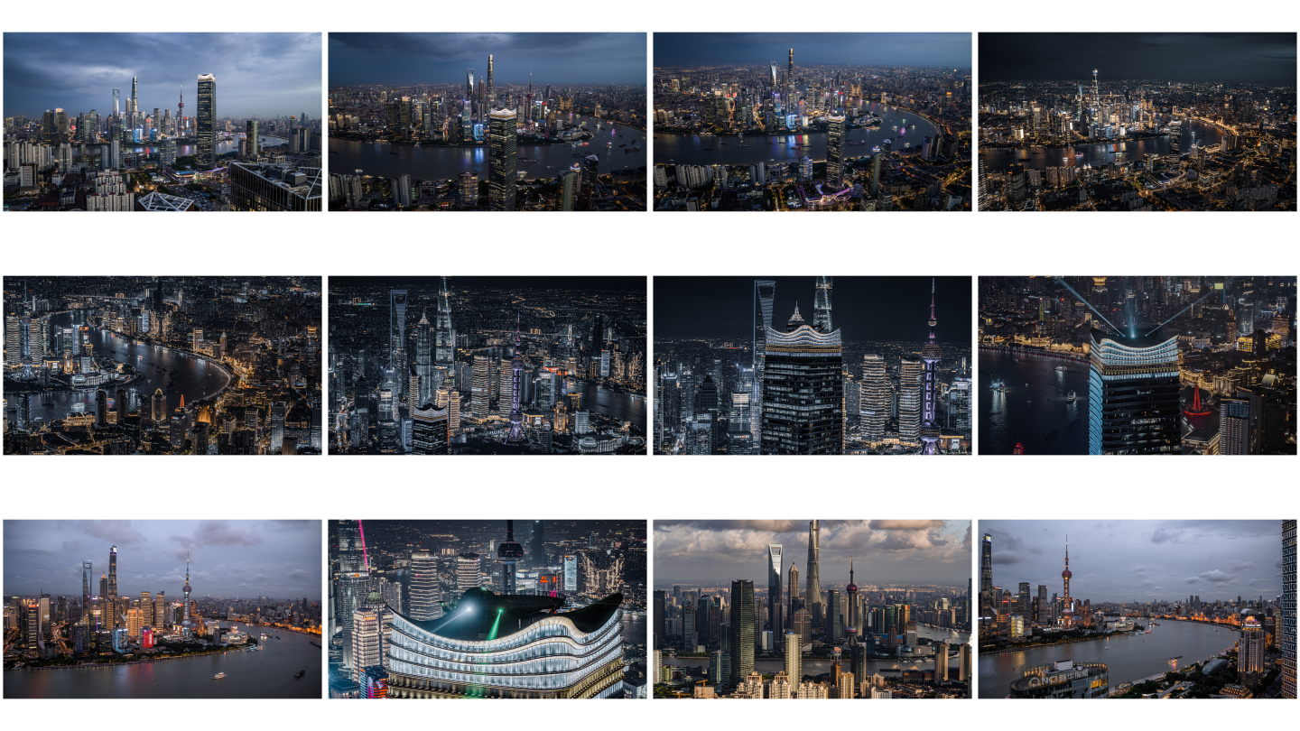 4K上海北外滩实拍夜景航拍合集