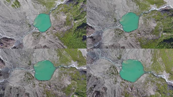 云南雨崩景区冰湖航拍