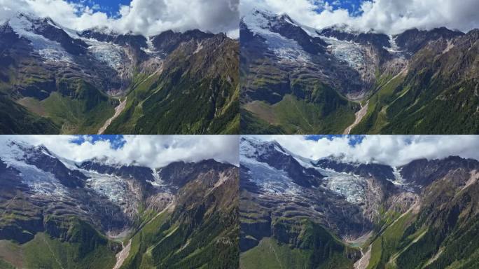 云南雨崩景区冰湖航拍