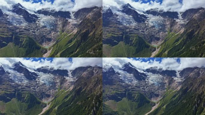 云南雨崩景区冰湖航拍