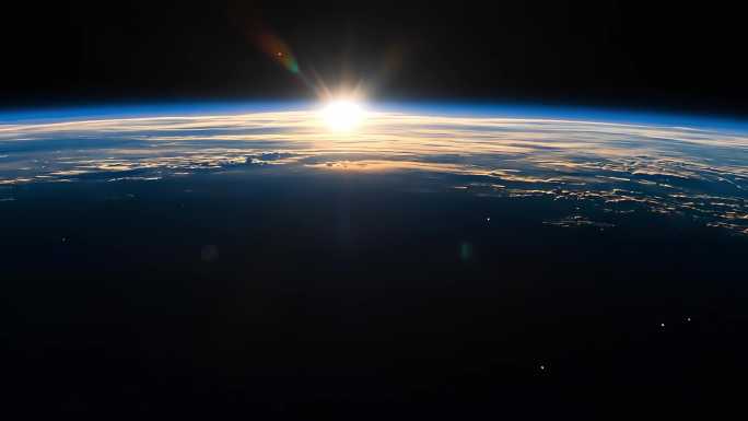 科技地球 地球与卫星的宇宙景象