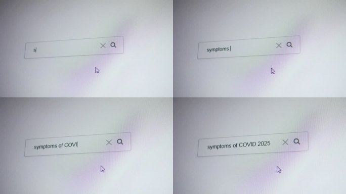 一个搜索框，输入查询“COVID 2025的症状”