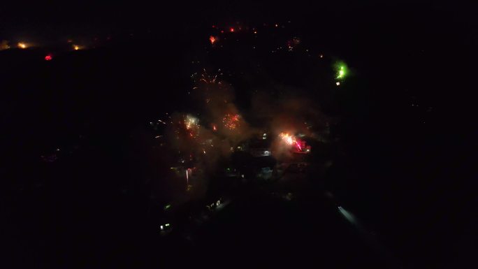 城市夜景烟花庆典
