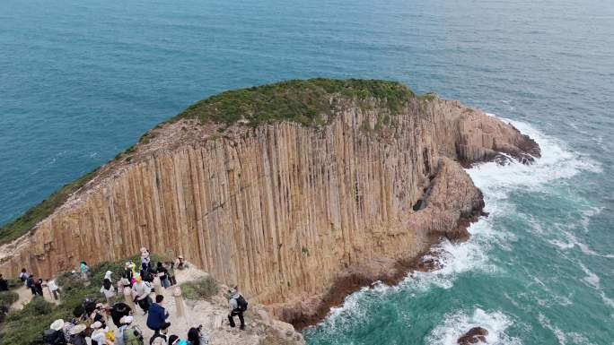 航拍香港破边洲海岸风光