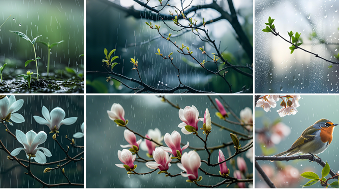 春雨滋润万物春天的雨
