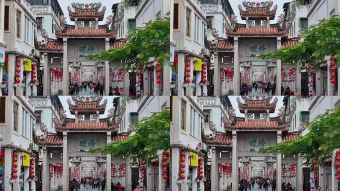 潮州古城老街骑楼牌坊