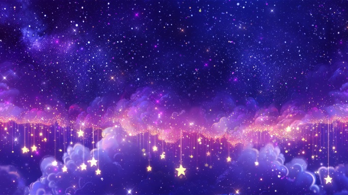 超宽屏梦幻紫色星空