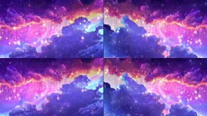 超宽屏梦幻紫色星空
