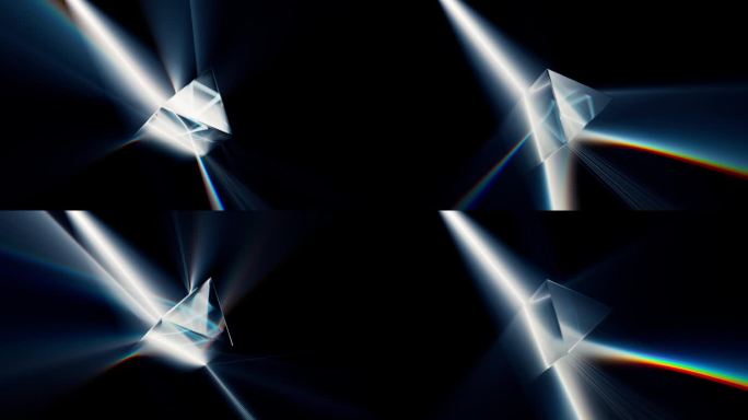 光线通过棱镜的折射3D动画。