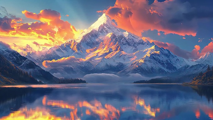 壮丽山河自然风光 美丽中国雪山 沙漠骆驼