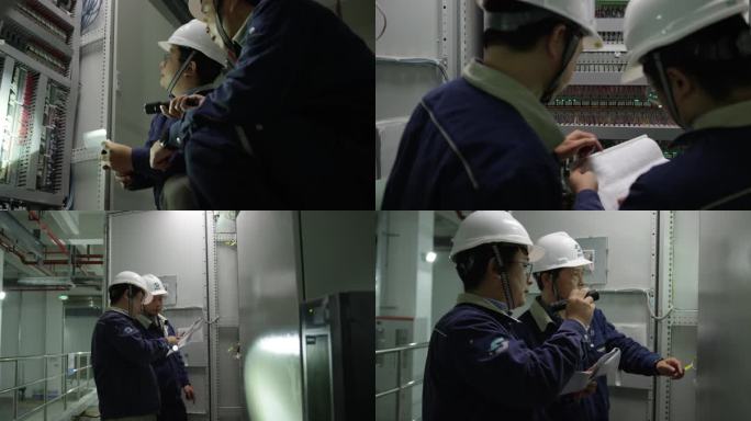 电力工程师检修维护配电柜设备Red拍摄