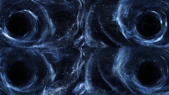 深邃星空时空蓝色光斑粒子