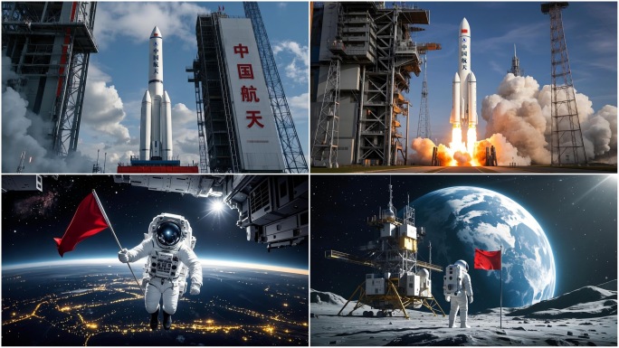 火箭发射航空航天中国空间站宇航员卫星