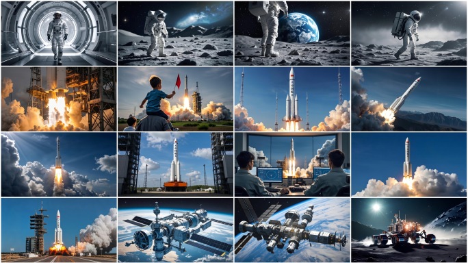 火箭发射航空航天中国空间站宇航员卫星