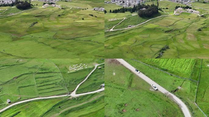 4K绿色山谷田园风光航拍