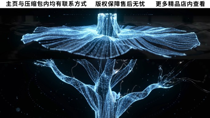 【宽屏】科技粒子树AE模板