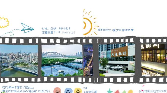 竖版长图胶卷回忆图册地产配套动态视频
