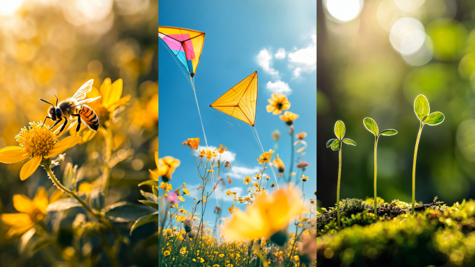 竖版竖屏春天阳光森林风景直播背景合集