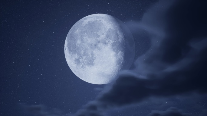 4K夜晚月亮星空延时旋转 月相演变特写