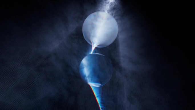 光线通过玻璃球的折射3D动画。