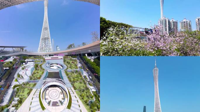 广州塔广场 春天广州塔 广州市风光