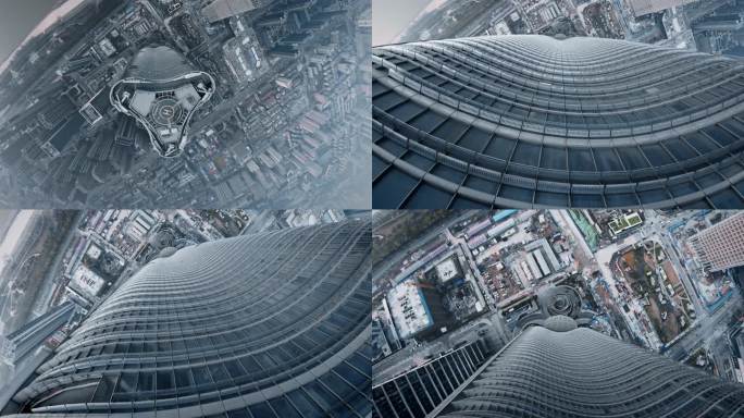 穿越机航拍武汉绿地中心