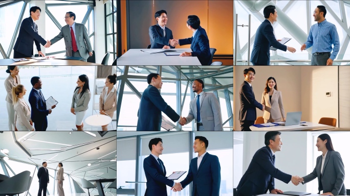 商务合作握手达成合作信任商务交流企业宣传