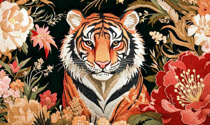 虎年牡丹国风壁纸